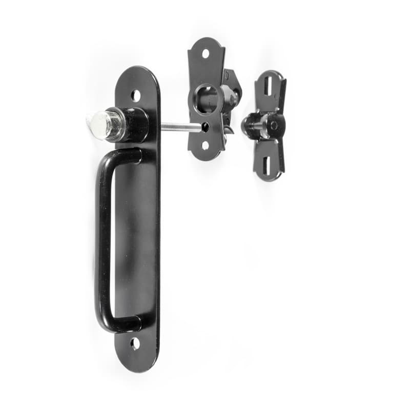 Fermapersiana a pulsante con maniglietta su placca