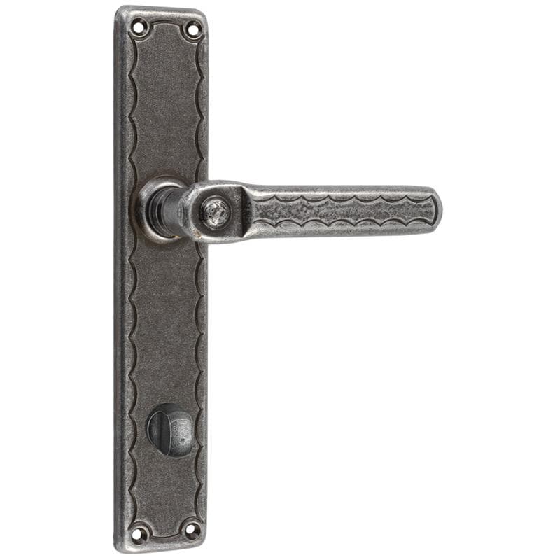 Maniglia con placca curva