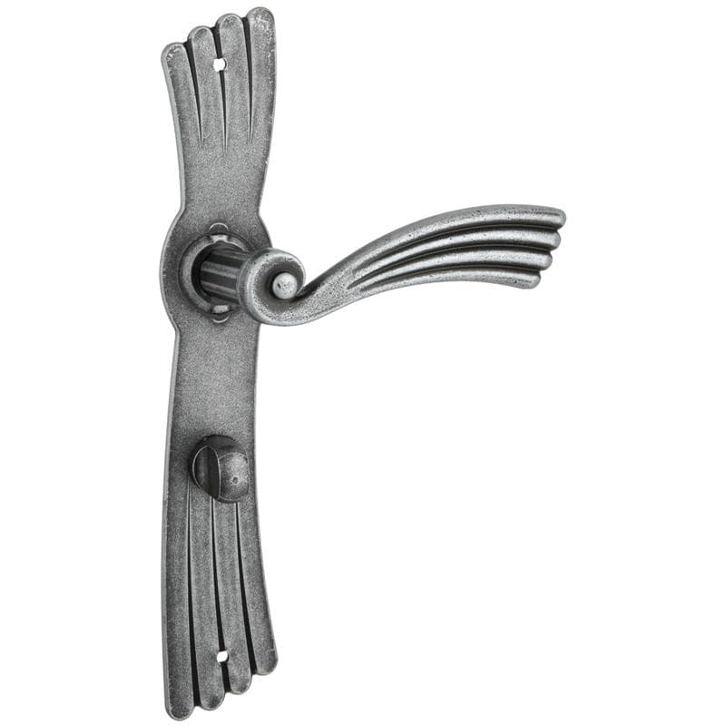 Maniglia con placca curva